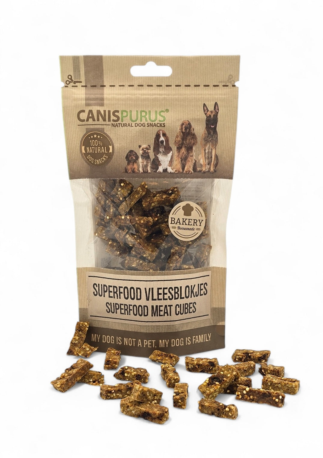Superfood Mini Vleesblokjes | Canis Purus | Trainingssnack