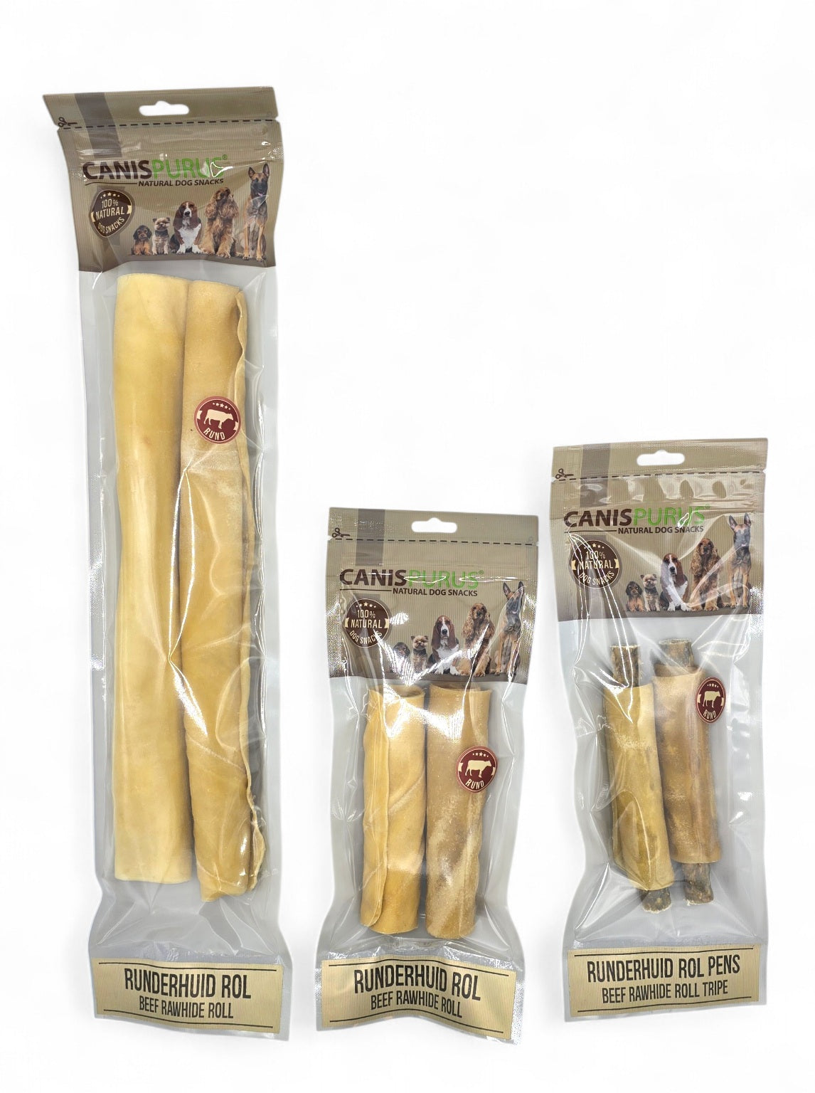 Runderhuid Rol Naturel | Canis Purus | Kauwsnack