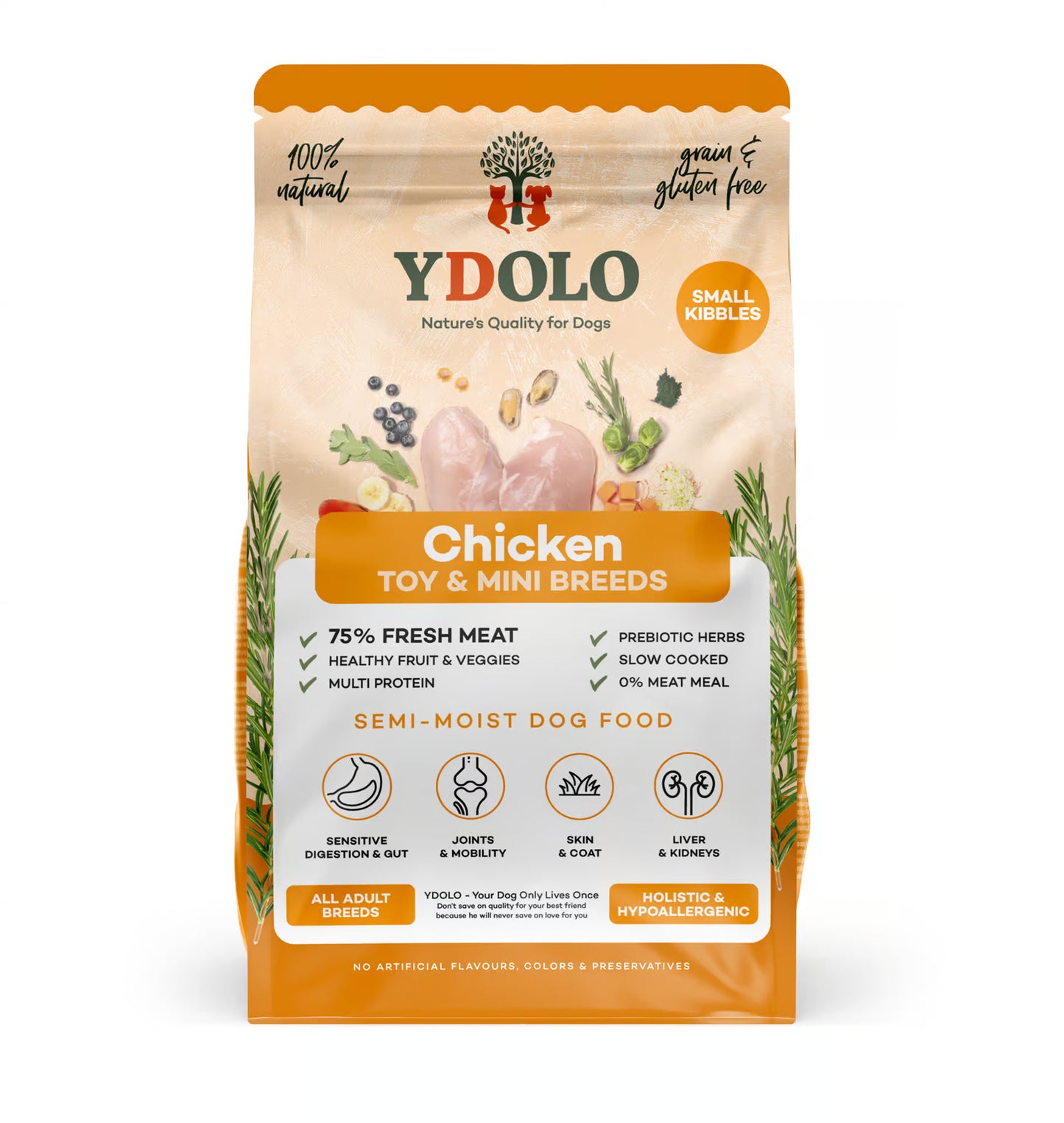 Chicken Mini | Ydolo Healthy & Pure | Semi-moist hondenvoer