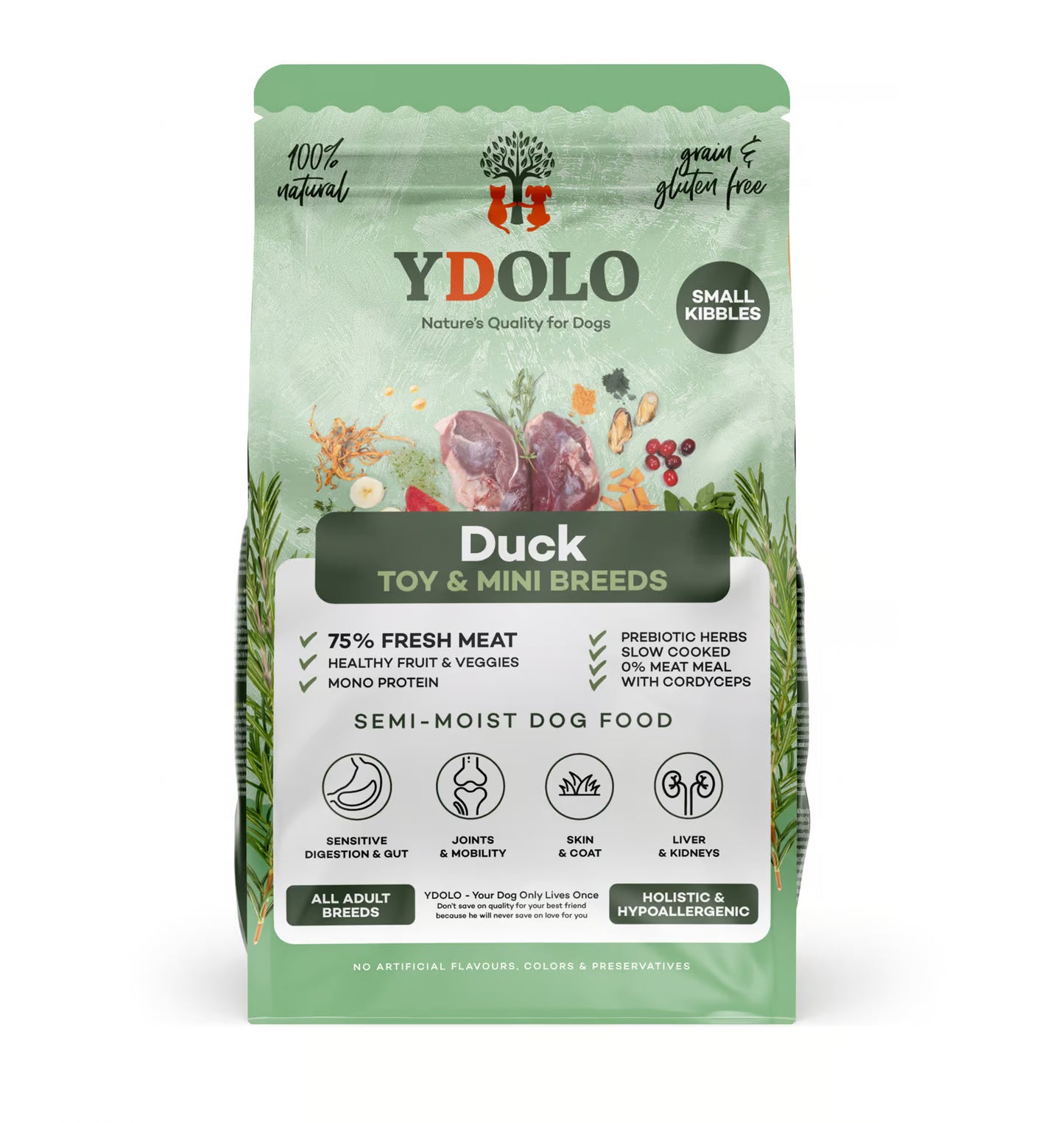 Duck Mini | Ydolo Healthy & Pure | Semi-moist hondenvoer